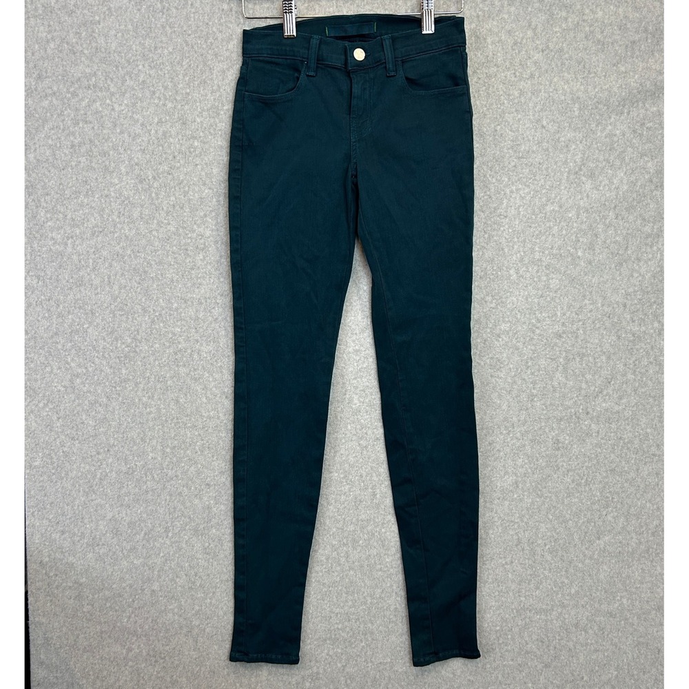 J Brand Super Skinny Jeans Aegean Blue Teal Denim Low Rise Casual Womens Size 24
